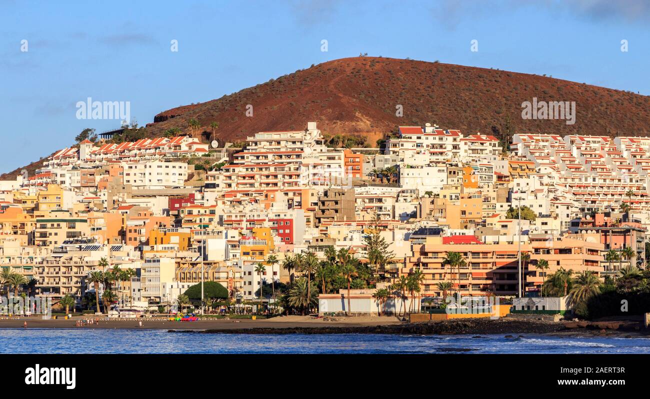 los christianos, Tenerife, canary island, a spanish island, spain,off the coast of north west africa. Stock Photo