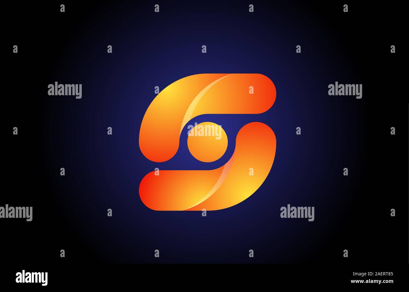 orange blue gradient logo s alphabet letter design icon for company ...