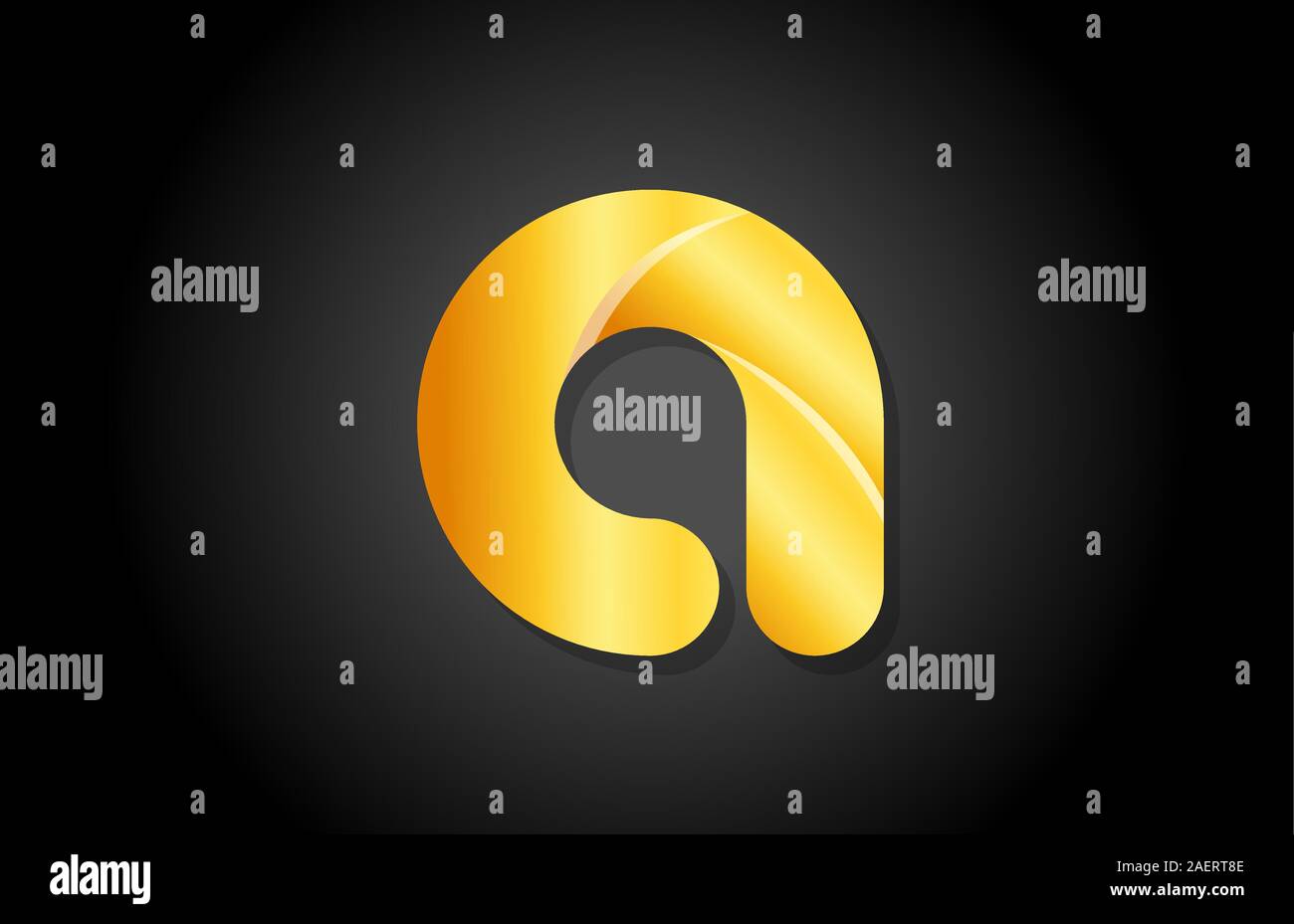 gold golden gradient logo a alphabet letter design icon for company ...