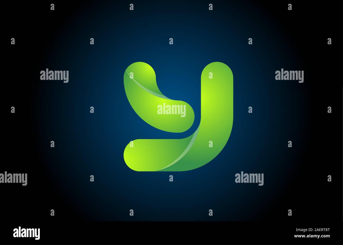 green gradient logo y alphabet letter design icon for company. Suitable ...