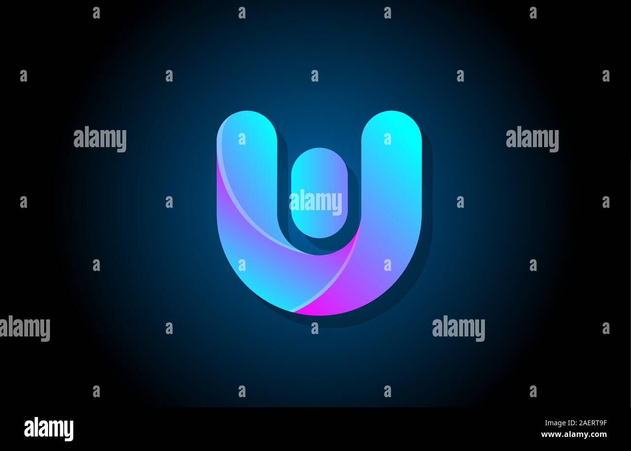 blue gradient logo w alphabet letter design icon for company. Suitable ...