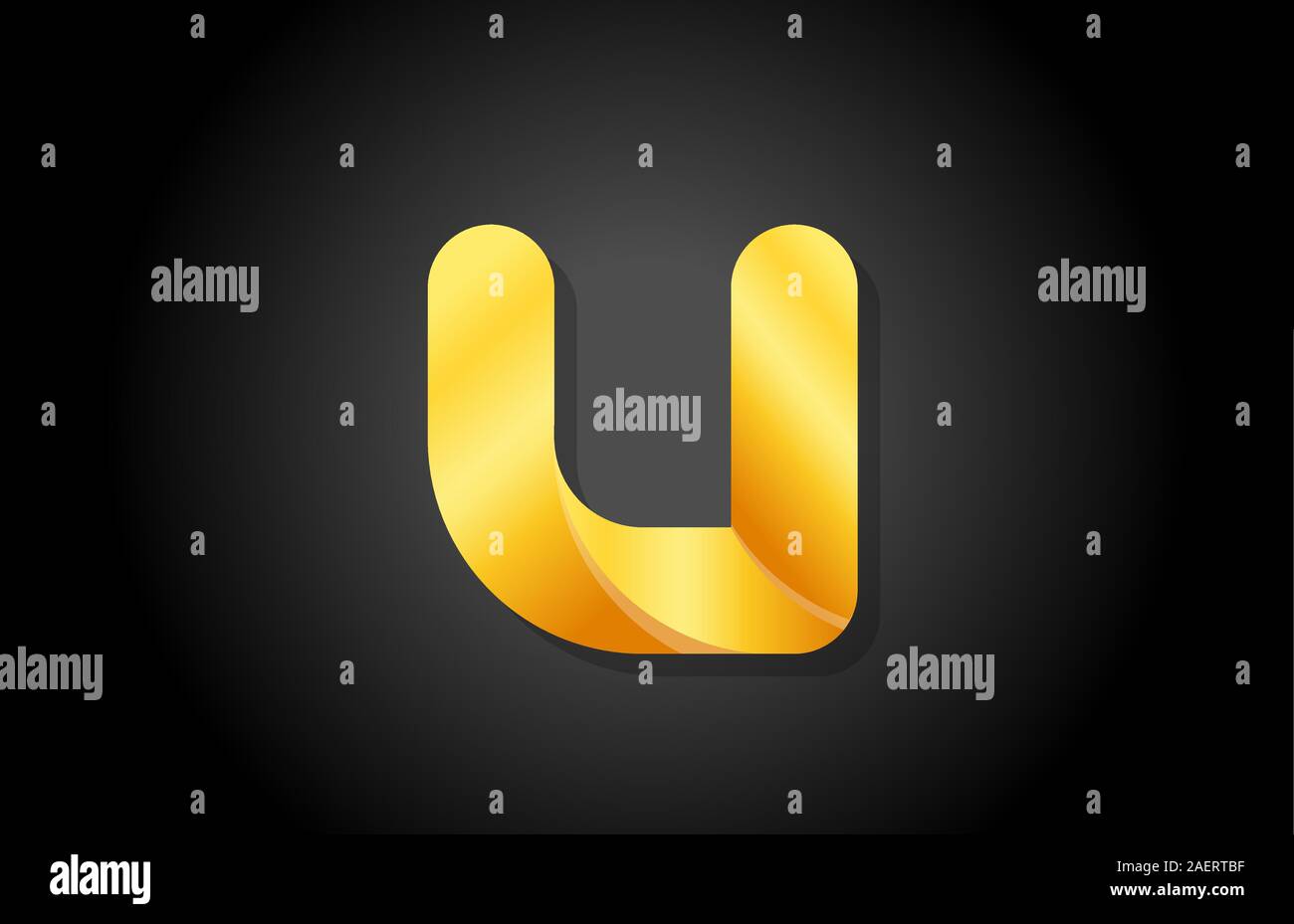 gold golden gradient logo u alphabet letter design icon for company ...