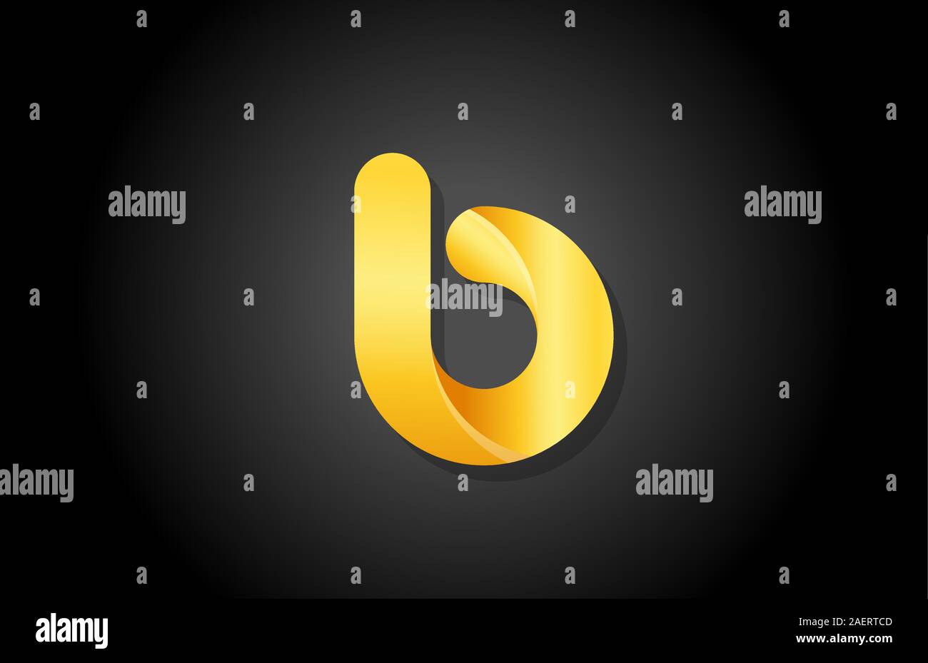 gold golden gradient logo b alphabet letter design icon for company ...