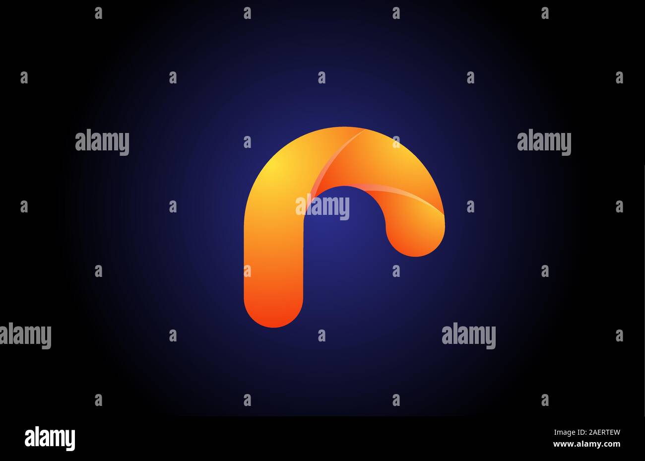 orange blue gradient logo r alphabet letter design icon for company ...