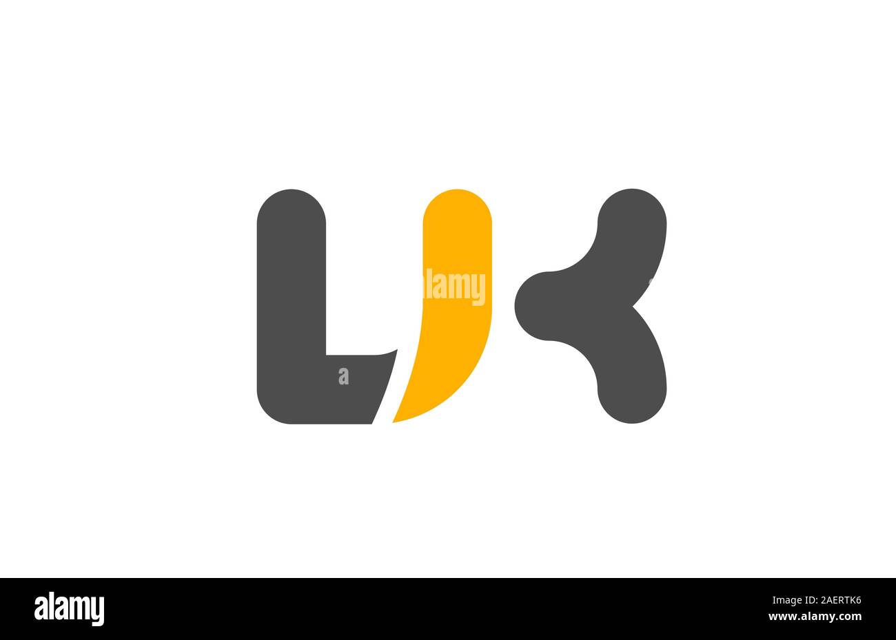 yellow grey combination logo letter VK V K alphabet design icon for ...