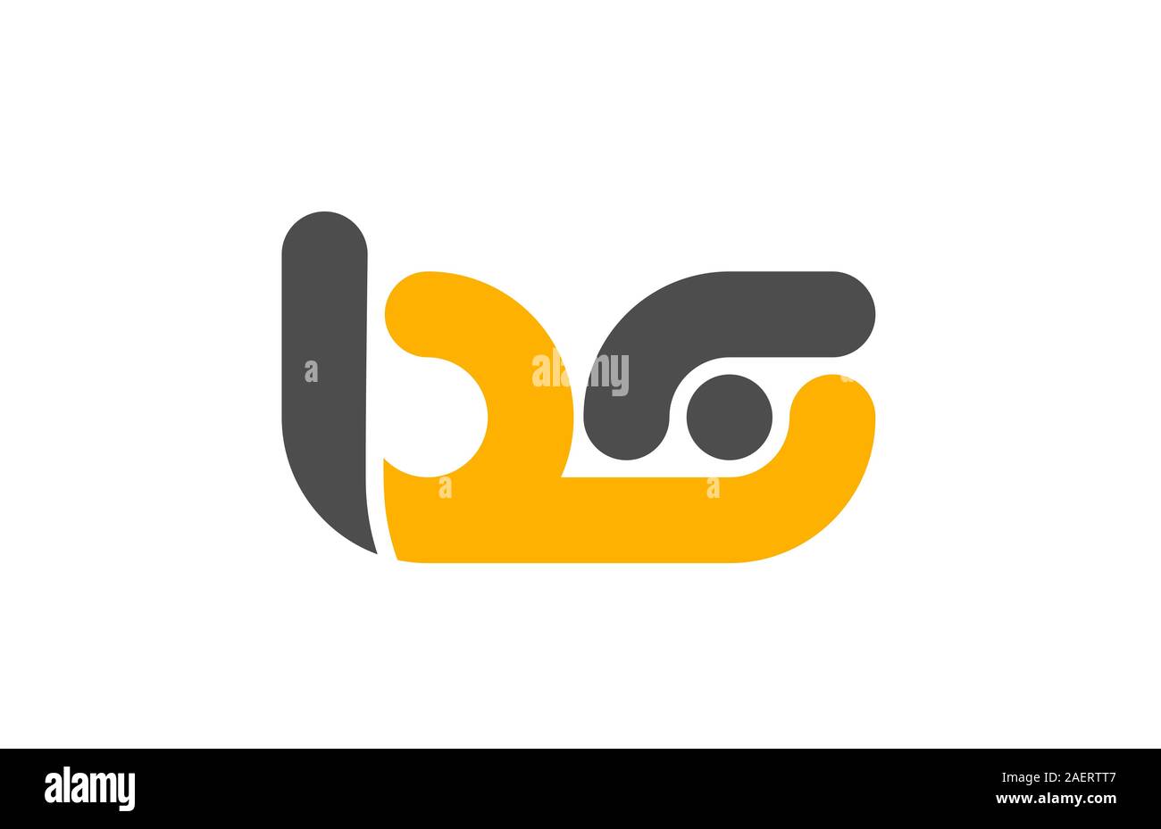 yellow grey combination logo letter BS B S alphabet design icon for ...