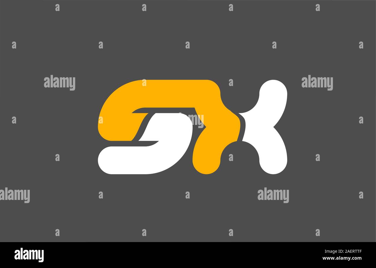 yellow white grey combination logo letter SX S X alphabet design icon ...