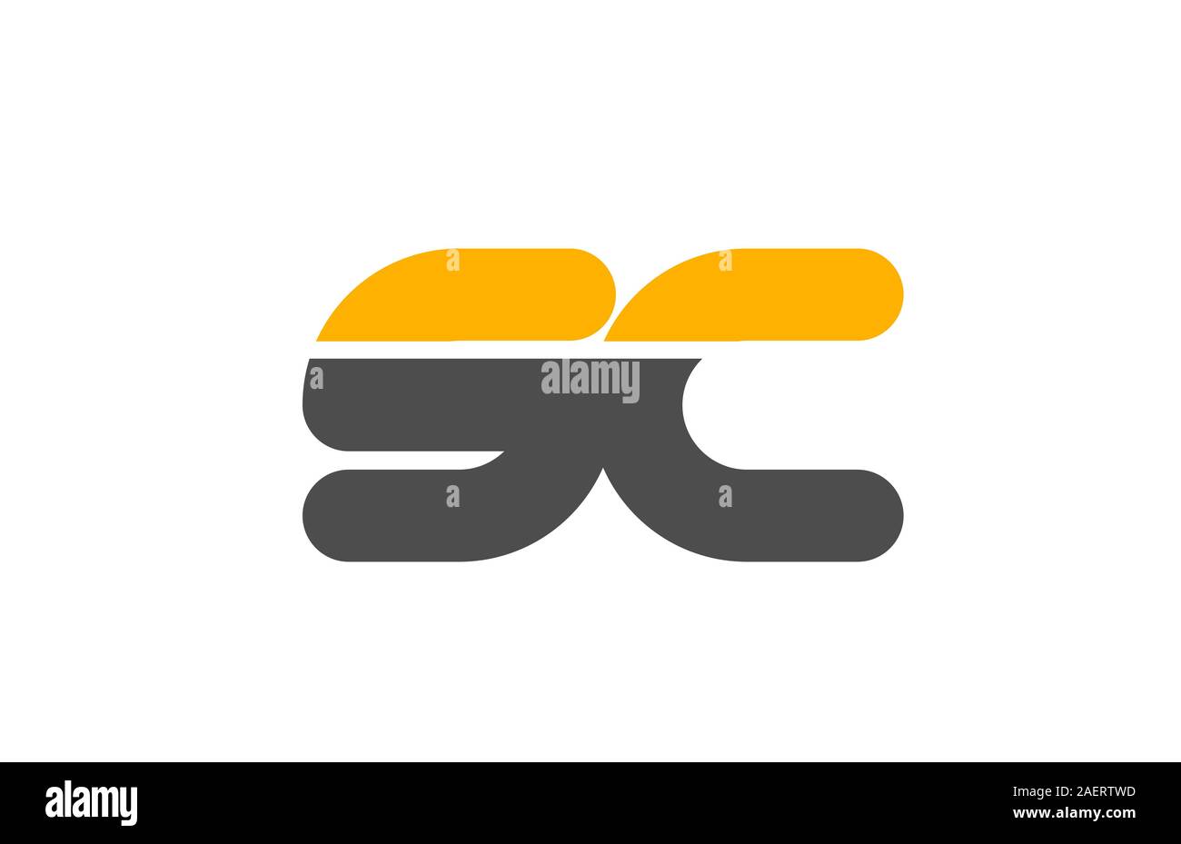 yellow grey combination logo letter SC S C alphabet design icon for ...