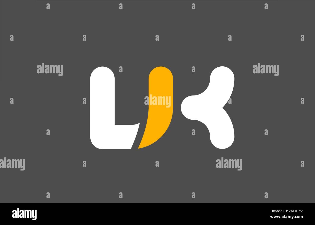 yellow white grey combination logo letter VK V K alphabet design icon ...