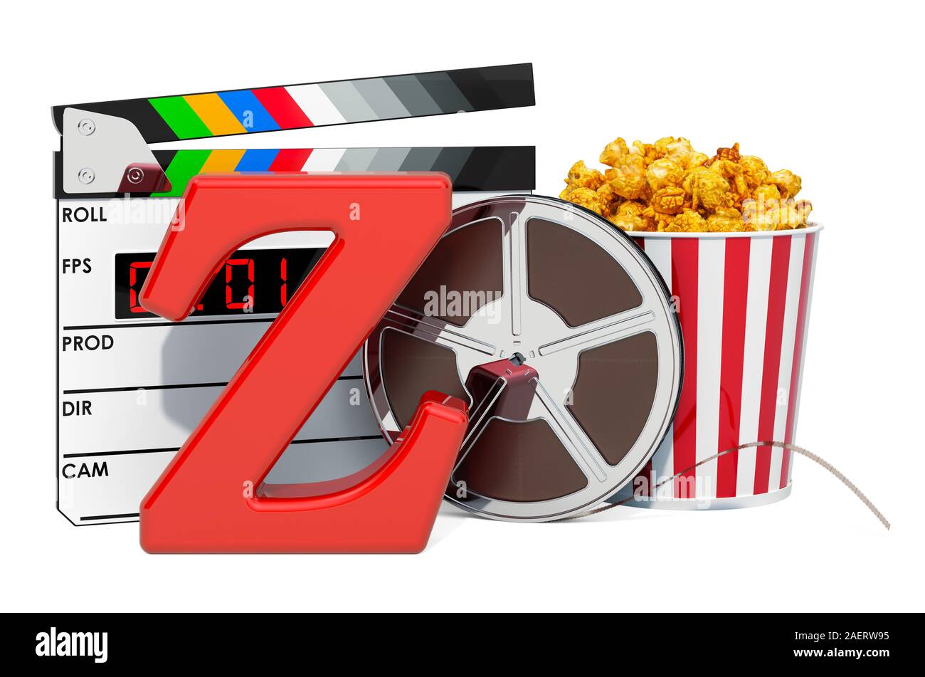 Z movie rating system concept. 3D rendering isolated on white