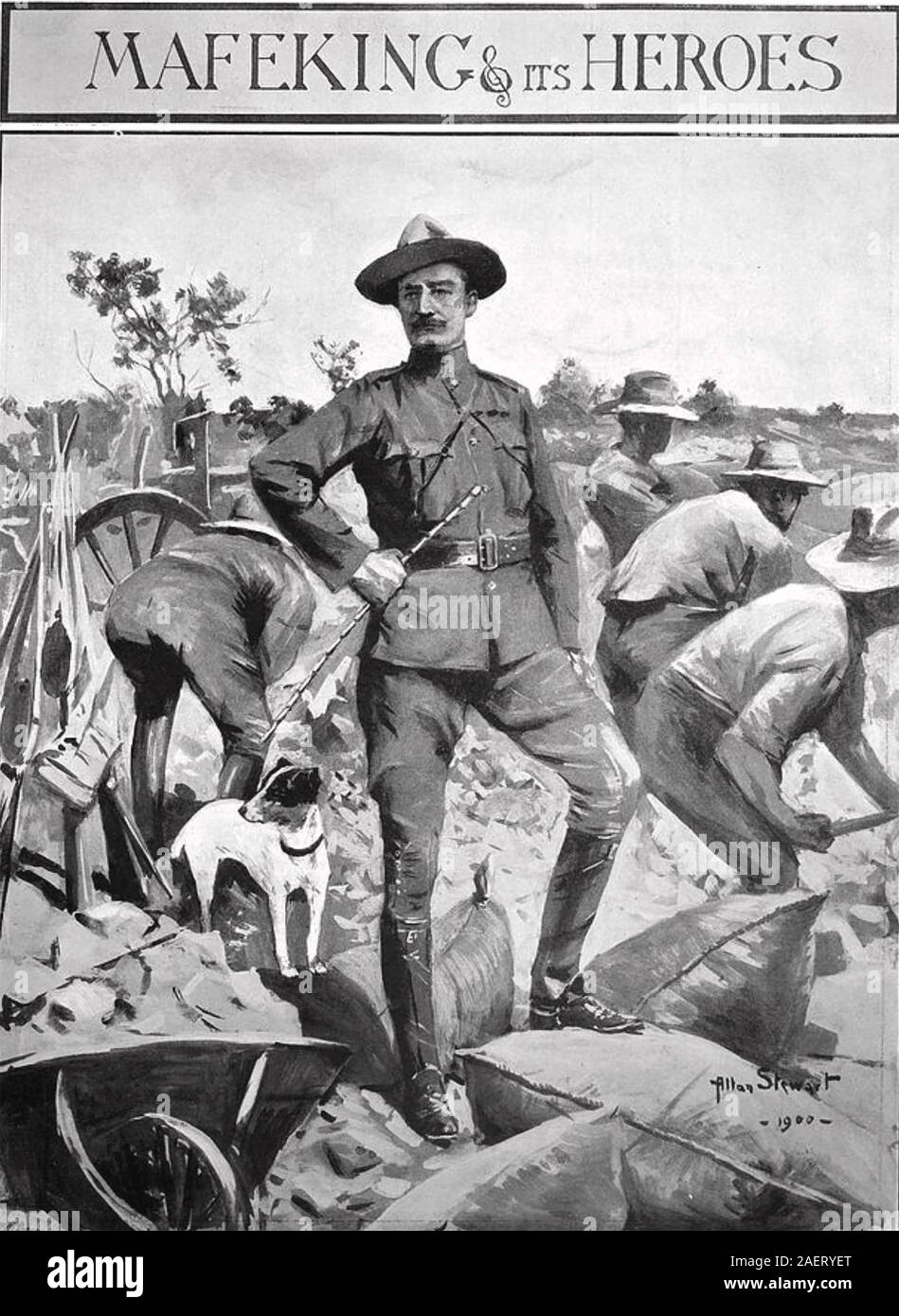 SEIGE OF MAFEKING 1899-1900  Book published in 1900 showing Robert Baden-Powell on the cover Stock Photo