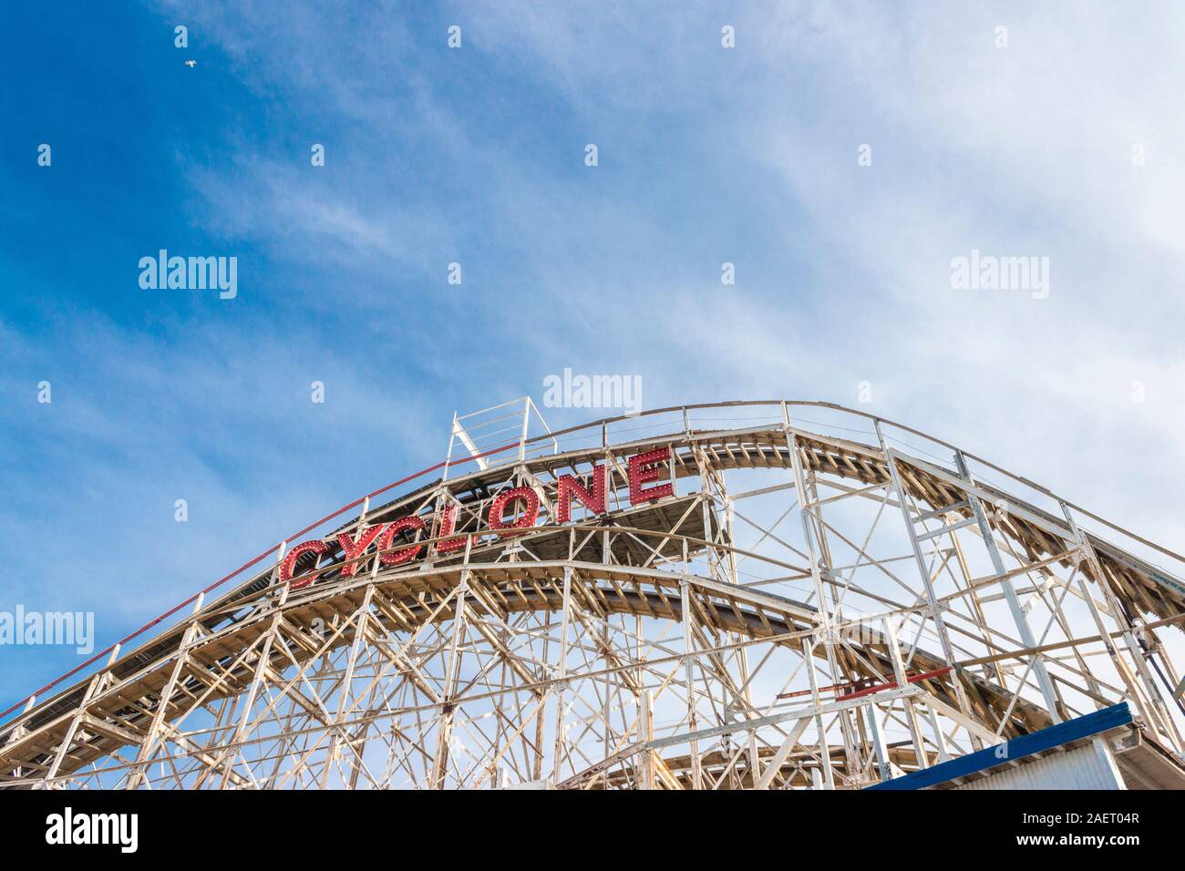 Cyclone the wooden roller coaster at Coney Island Brooklyn New York