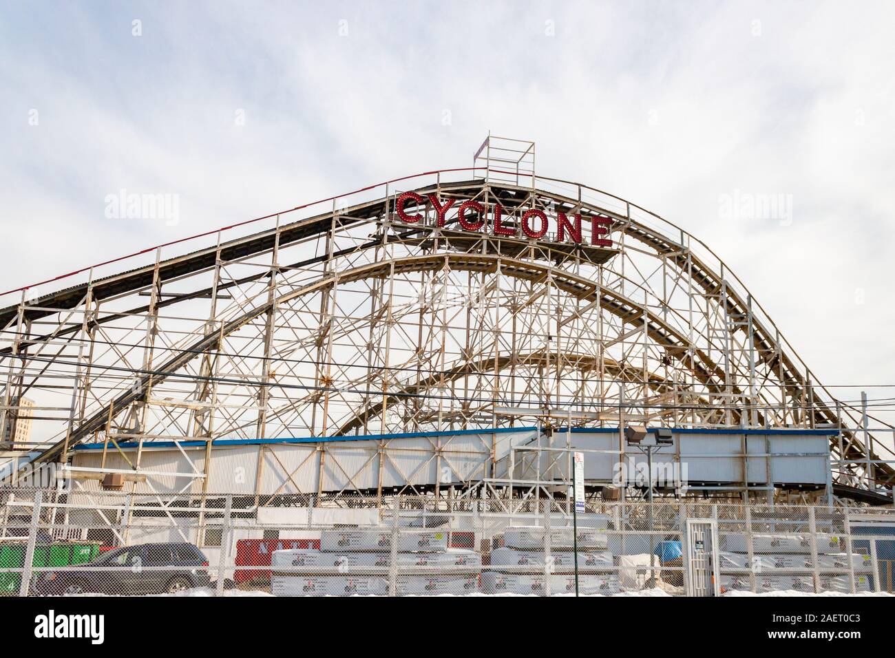 Cyclone the wooden roller coaster at Coney Island Brooklyn New York ...