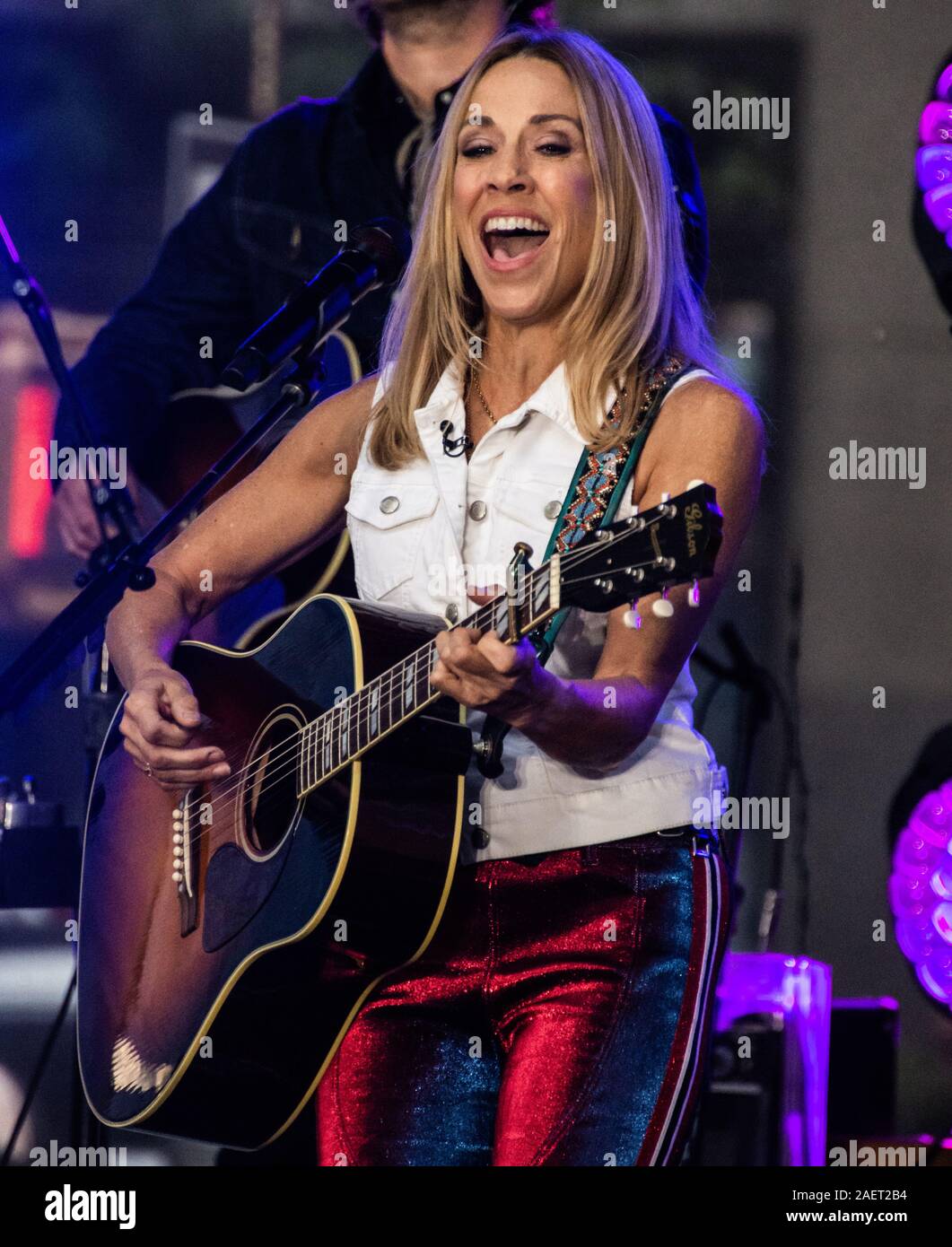 NEW YORK, NY, USA - SEPTEMBER 06, 2019: Singer-Songwriter Sheryl Crow Performs on NBC's 'Today' Show Summer Concert Series at Rockefeller Plaza. Stock Photo