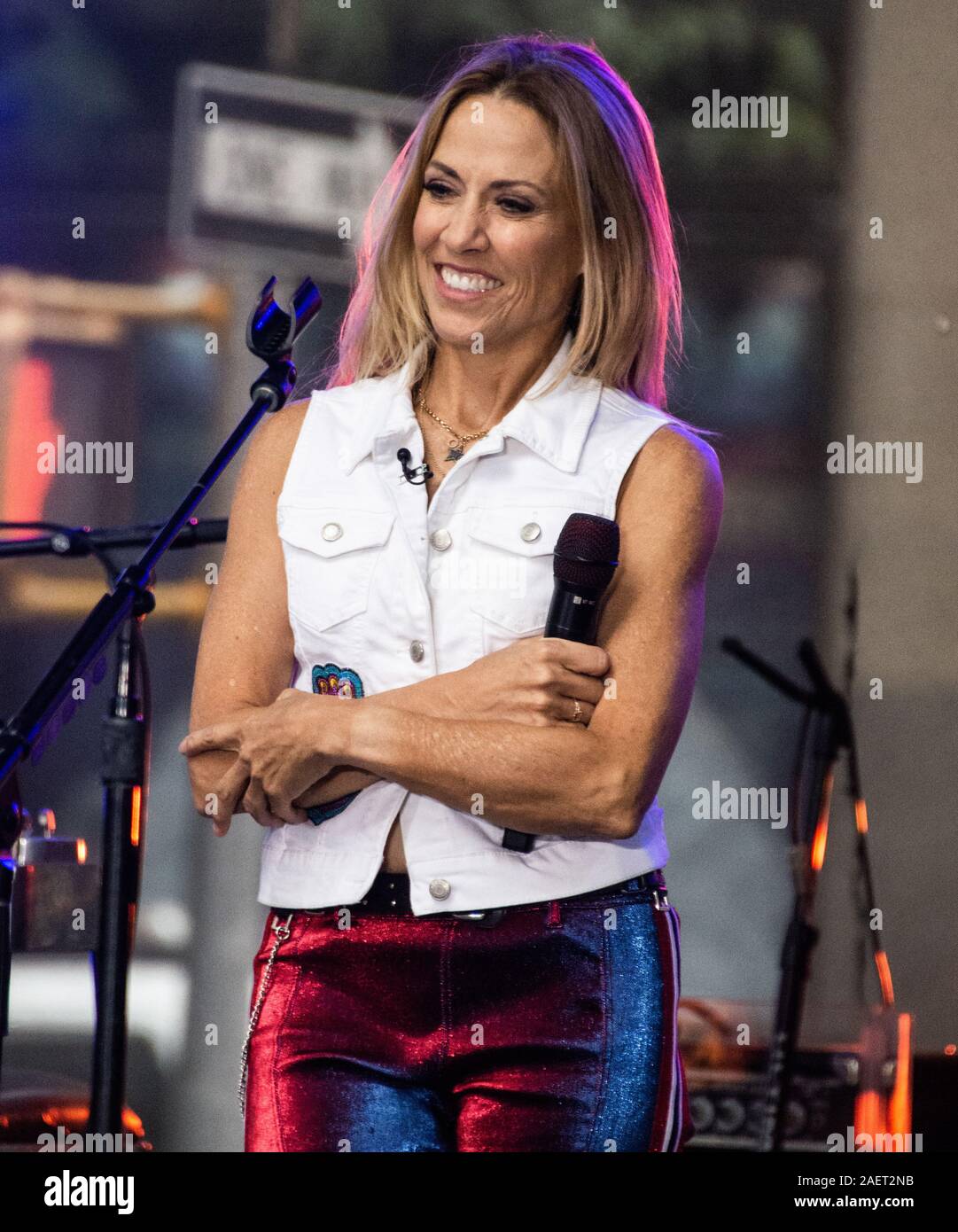 NEW YORK, NY, USA - SEPTEMBER 06, 2019: Singer-Songwriter Sheryl Crow Performs on NBC's 'Today' Show Summer Concert Series at Rockefeller Plaza. Stock Photo