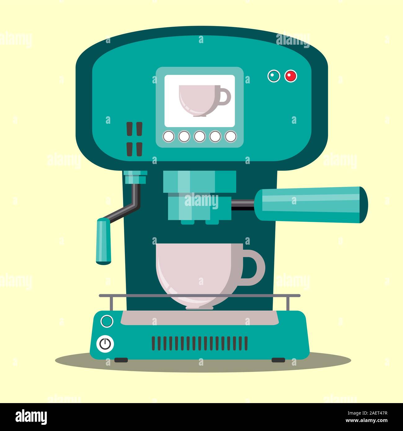 prepare coffee machine for make coffee by barista Stock Vector