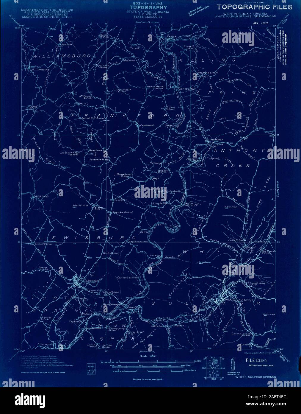 WV White Sulphur Springs 253310 1921 48000 Inverted Stock Photo Alamy