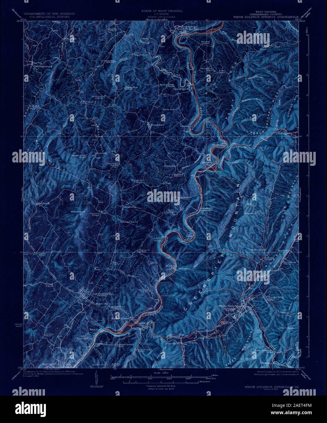 Map of white sulphur springs hires stock photography and images Alamy