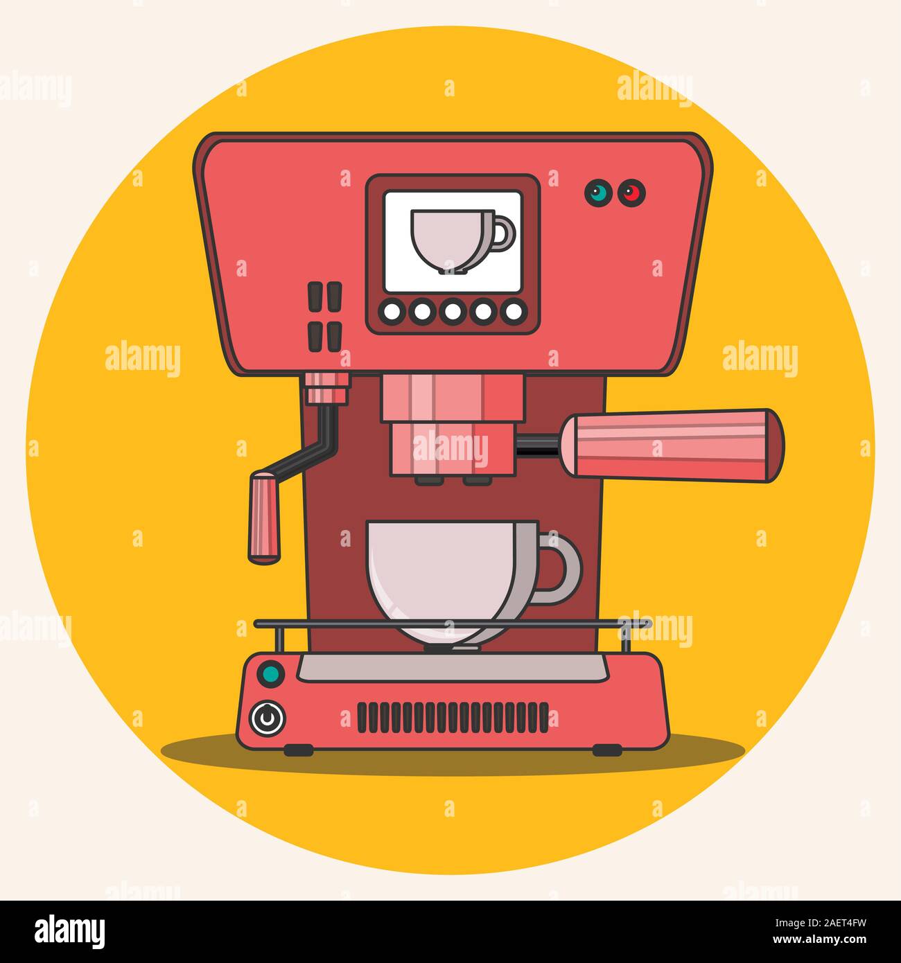 prepare coffee machine for make coffee by barista Stock Vector