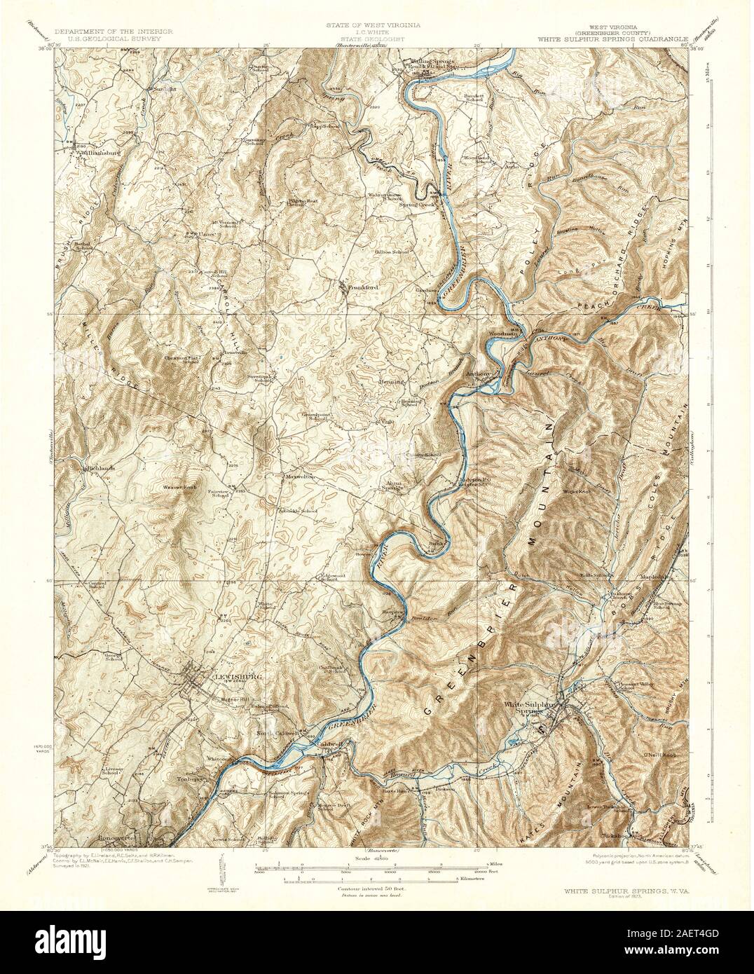 Map of white sulphur springs hires stock photography and images Alamy