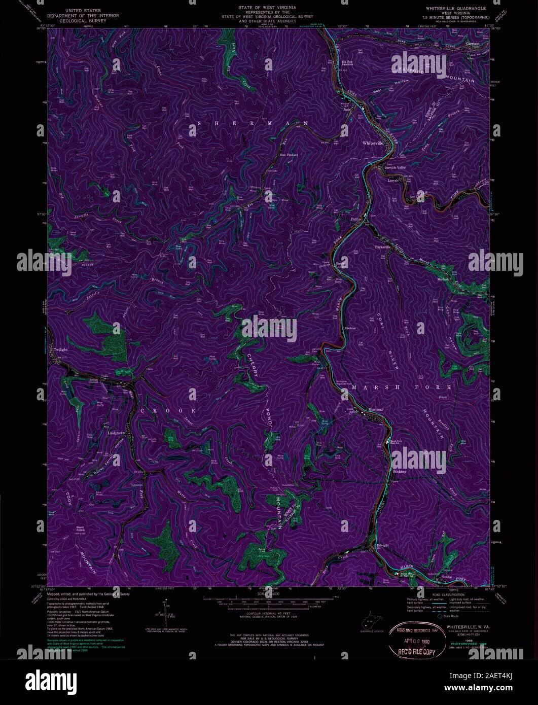 Whitesville map hires stock photography and images Alamy