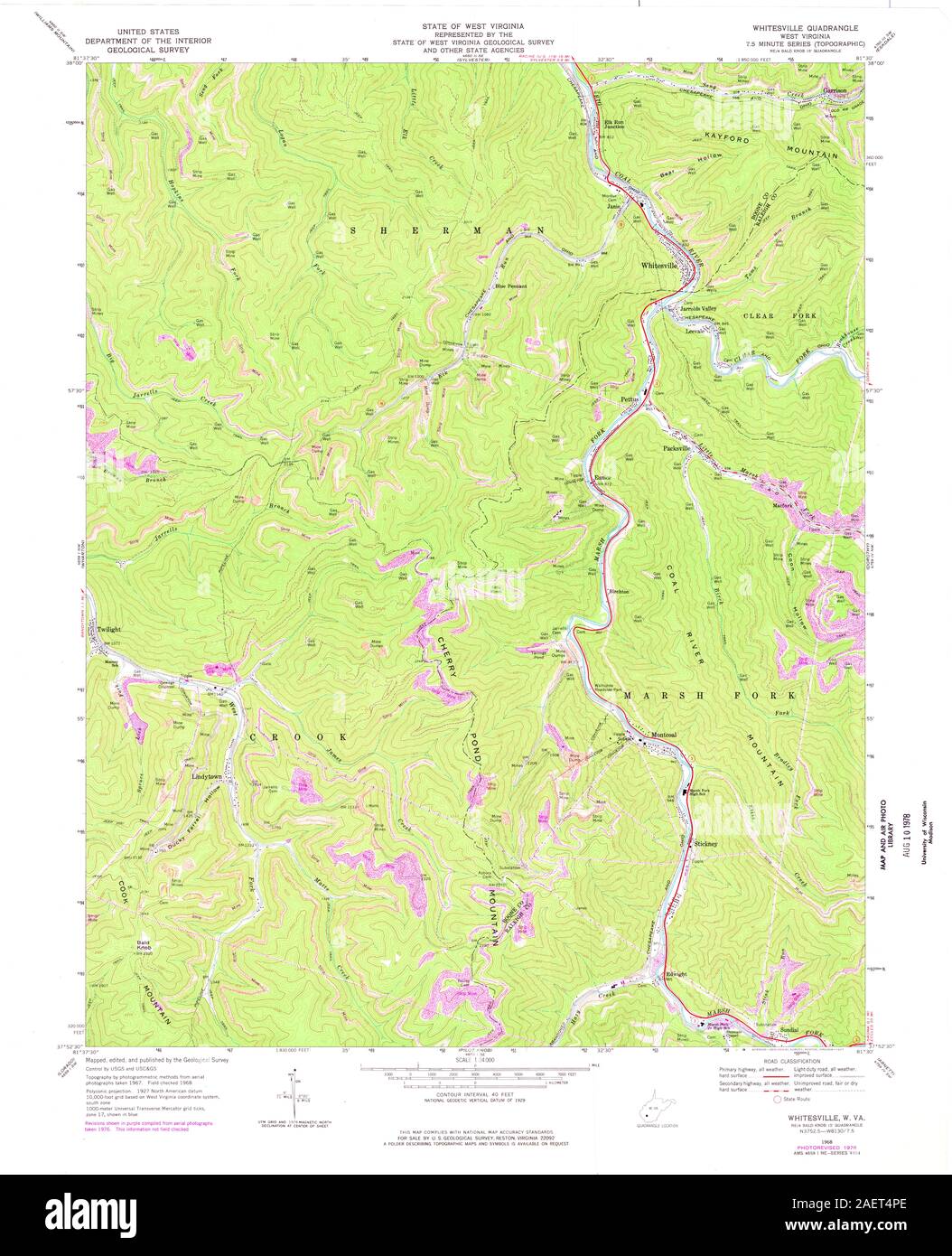 WV Whitesville 701634 1968 24000 Stock Photo Alamy