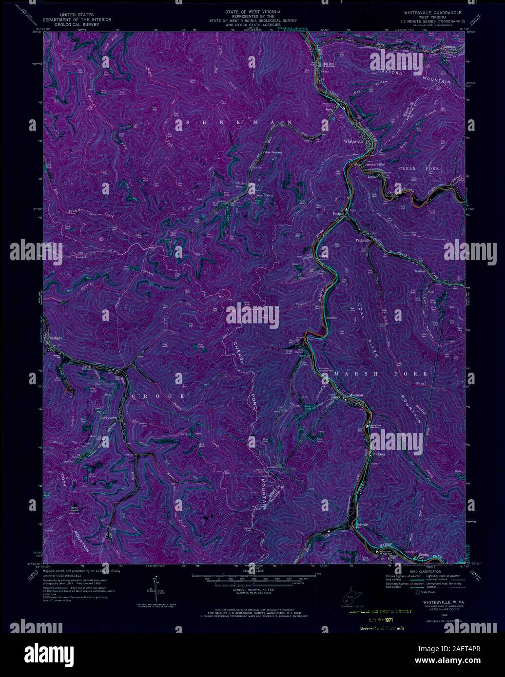Whitesville map hires stock photography and images Alamy