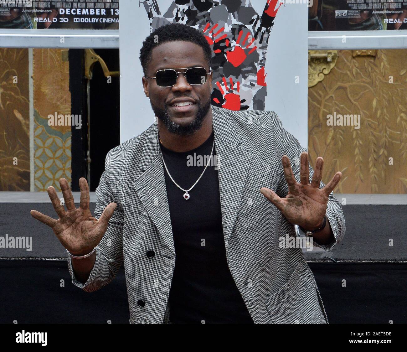 Los Angeles, United States. 10th Dec, 2019. Actor Kevin Hart participates in a hand and footprint ceremony immortalizing him in the forecourt of the TCL Chinese Theatre (formerly Grauman's) in the Hollywood section of Los Angeles on Tuesday, December 10, 2019. Photo by Jim Ruymen/UPI Credit: UPI/Alamy Live News Stock Photo