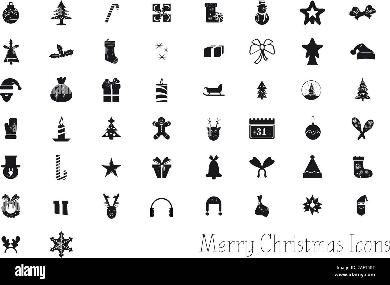 Set of merry christmas icons - Vector illustration Stock Vector Image ...