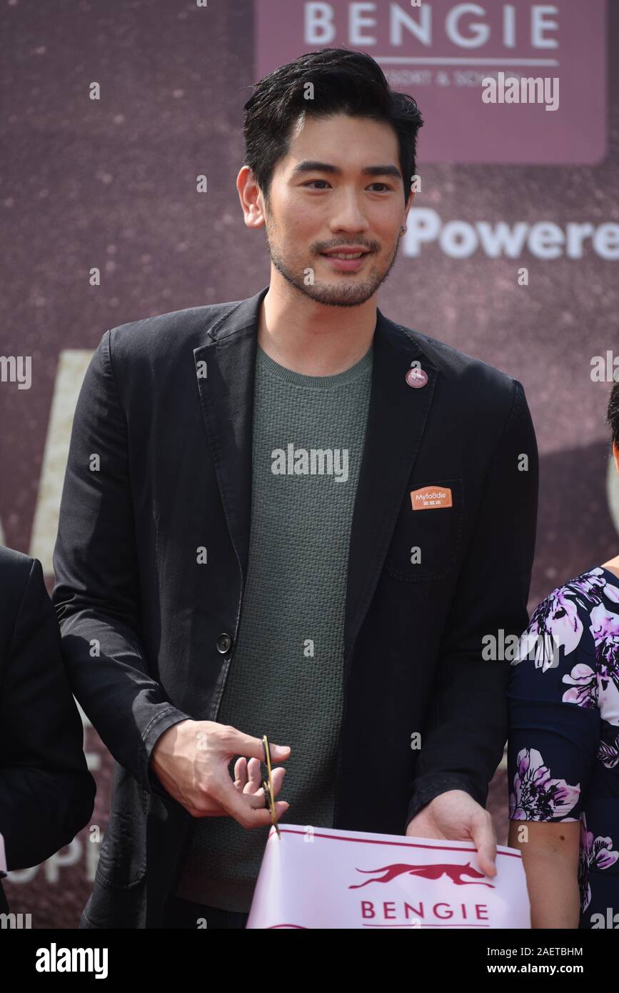 --File--Godfrey Gao attends Bangie pet store opening in Shanghai, China, 26 September 2018.   Godfrey Gao, Taiwanese-Canadian model and actor, and fir Stock Photo
