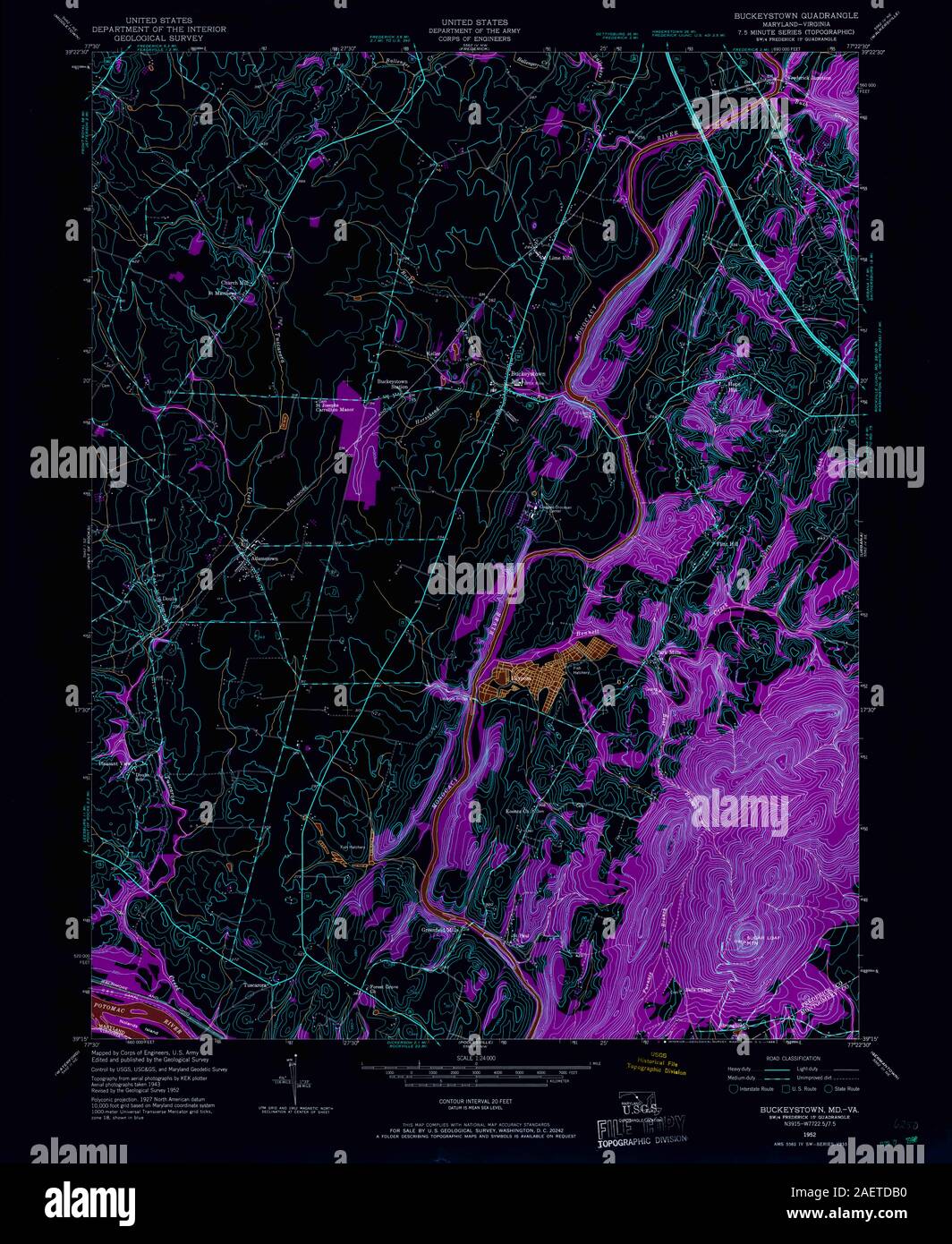 MD Buckeystown 256116 1952 24000 Inverted Stock Photo Alamy