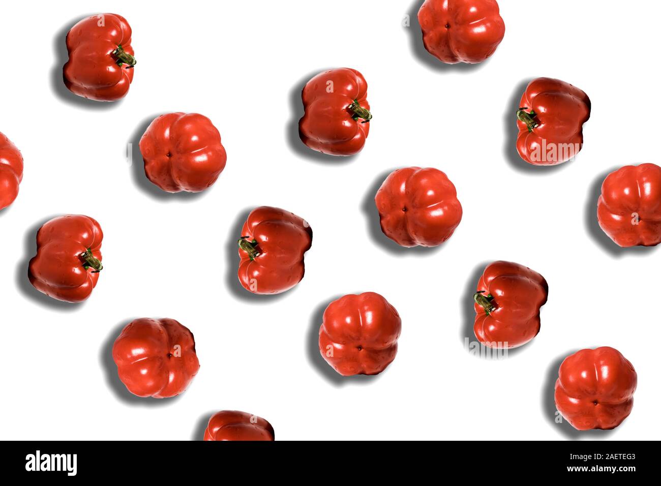 fresh whole sweet red pepper on white background Stock Photo - Alamy