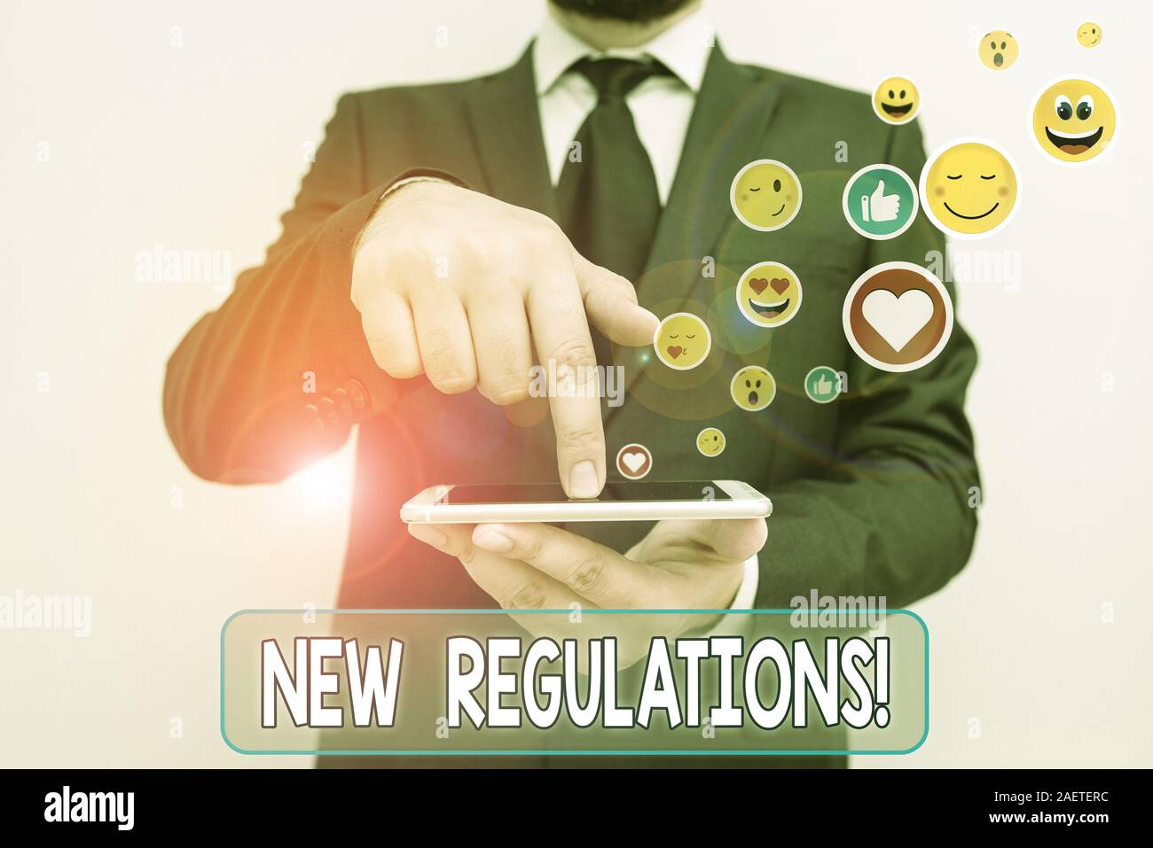 Conceptual hand writing showing New Regulations. Concept meaning rules ...