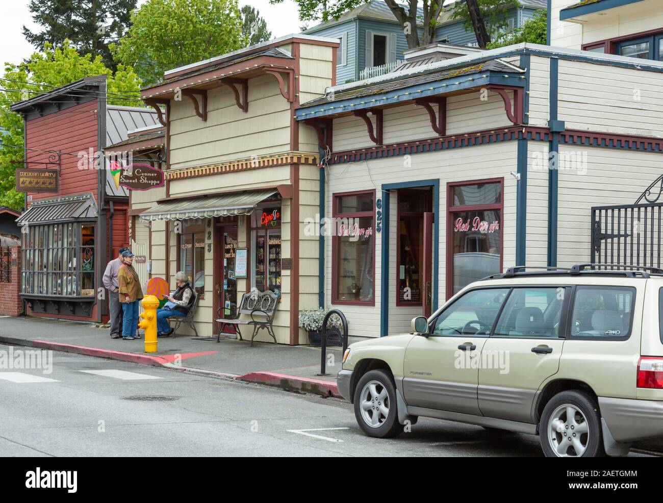 Colonial buildings in downtown Mount Vernon, Washington, USA Stock
