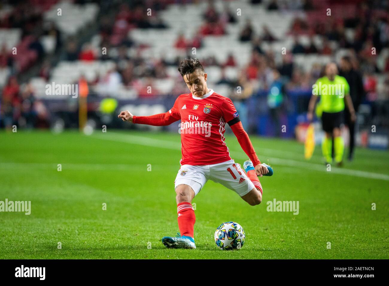 Lisbon, Portugal. 10th Dec, 2019. Franco Cervi of SL Benfica seen in action during the UEFA Champions League 2019/2020 football match between SL Benfica and FC Zenit in Lisbon.(Final score; SL Benfica Lisbon 3:0 FC Zenit) Credit: SOPA Images Limited/Alamy Live News Stock Photo
