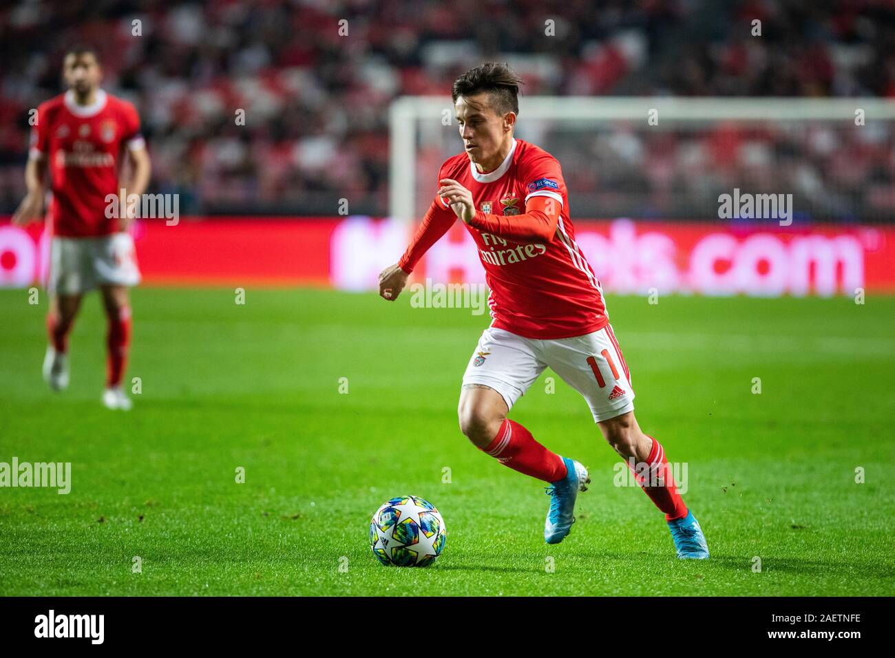 Lisbon, Portugal. 10th Dec, 2019. Franco Cervi of SL Benfica seen in action during the UEFA Champions League 2019/2020 football match between SL Benfica and FC Zenit in Lisbon.(Final score; SL Benfica Lisbon 3:0 FC Zenit) Credit: SOPA Images Limited/Alamy Live News Stock Photo