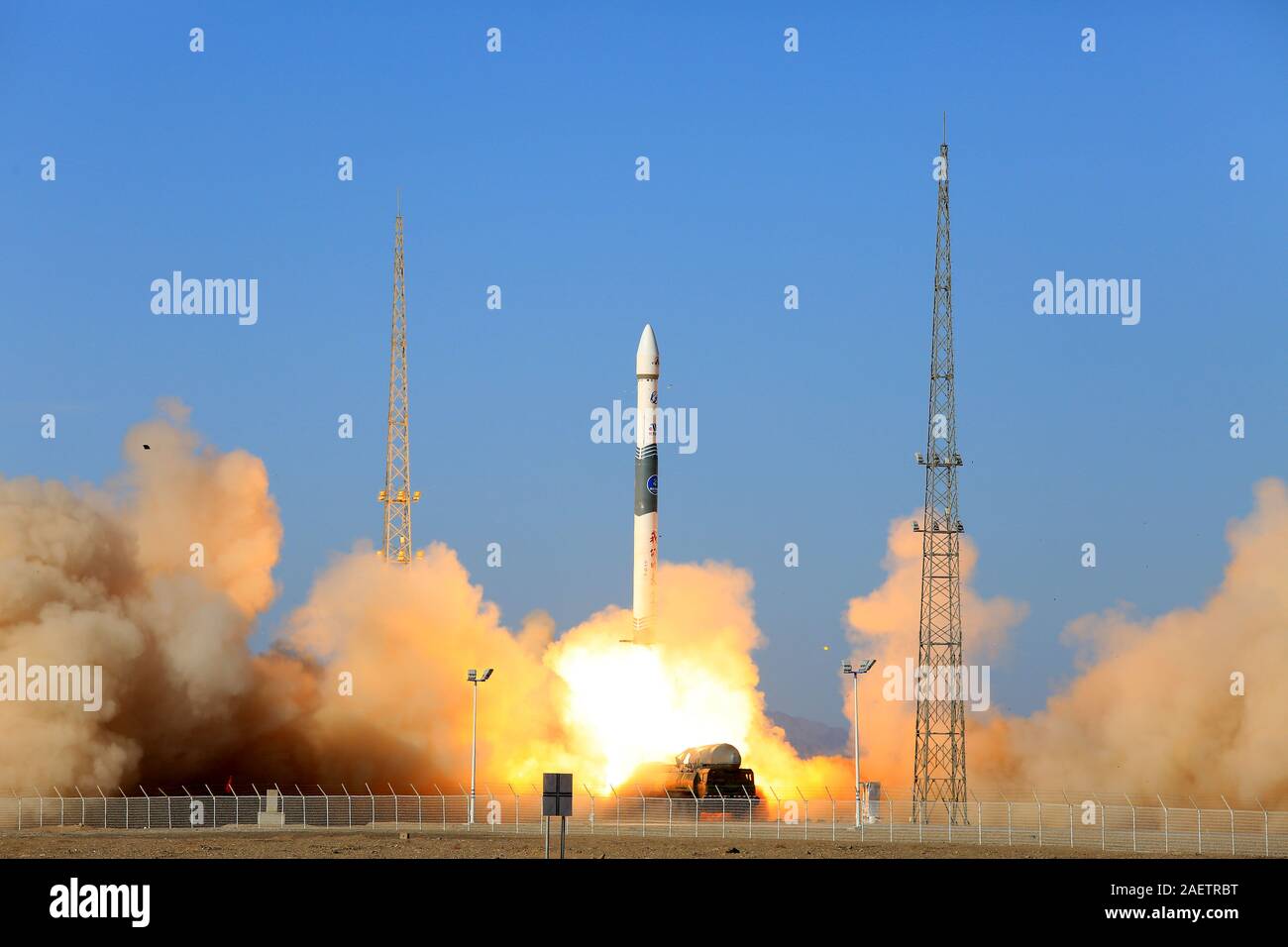 Carrier rocket Kuaizhou 1A (KZ 1A) launches from the Jiuquan Satellite Launch Center in Jiuquan city, north-west China's Gansu province, 13 November 2 Stock Photo