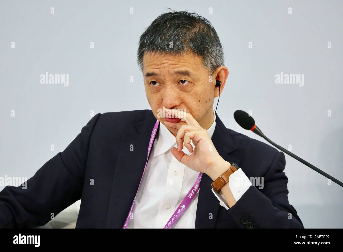 --FILE--Wang Jian, CTO of Chinese multinational conglomerate holding company Alibaba Group, attends Boao Forum for Asia in Boao town, Qionghai city, s Stock Photo