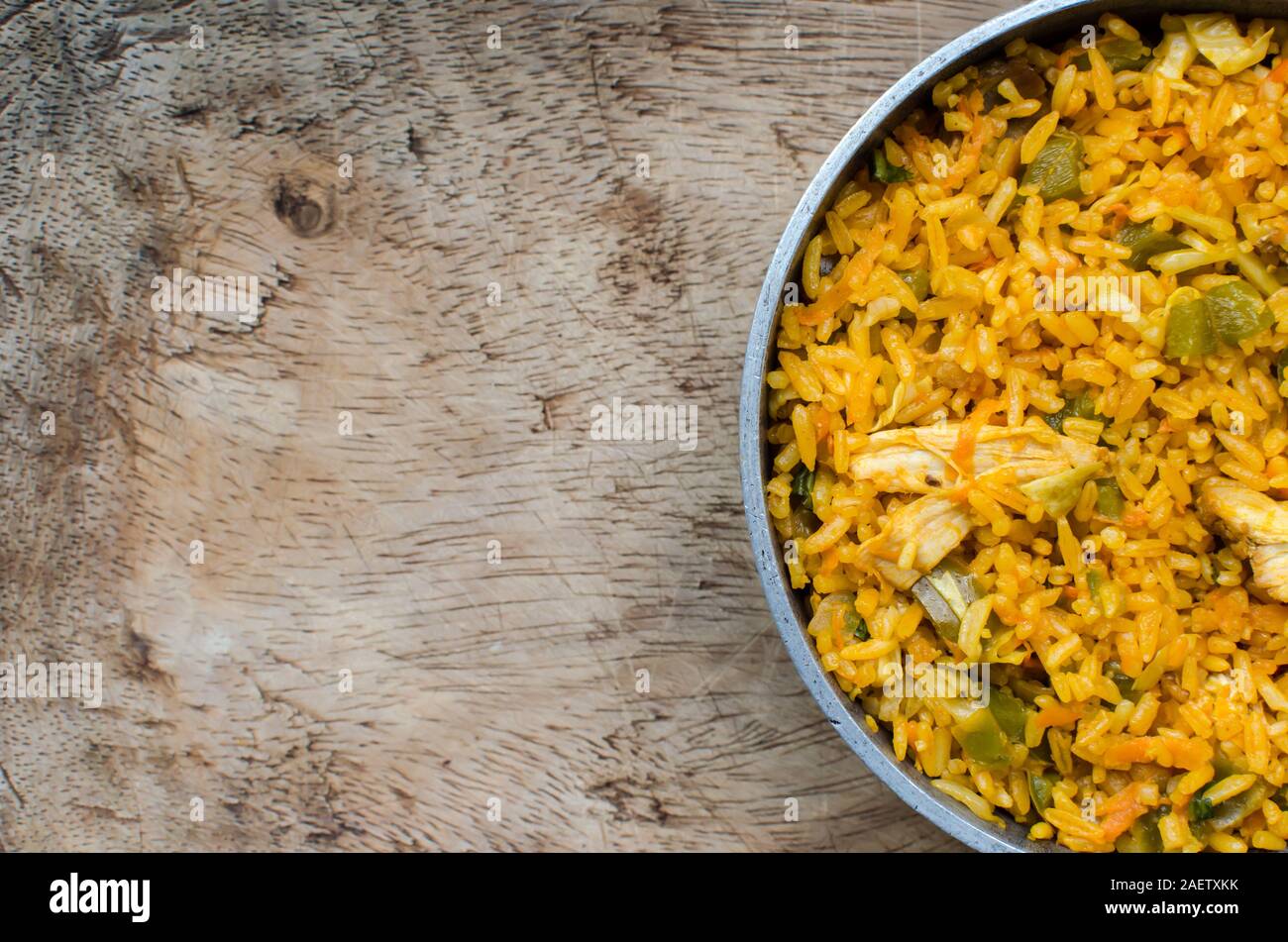 Panamanian rice with chicken Stock Photo