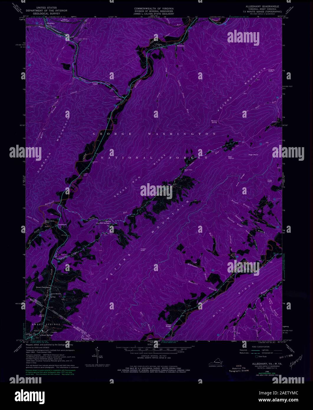 VA Alleghany 183899 1966 24000 Inverted Stock Photo Alamy