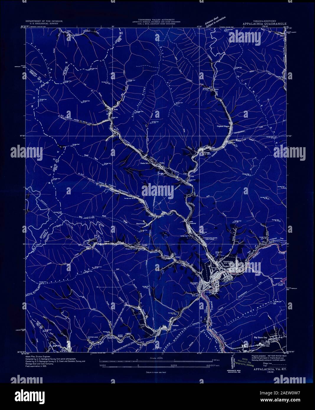 VA Appalachia 183937 1935 24000 Inverted Stock Photo Alamy