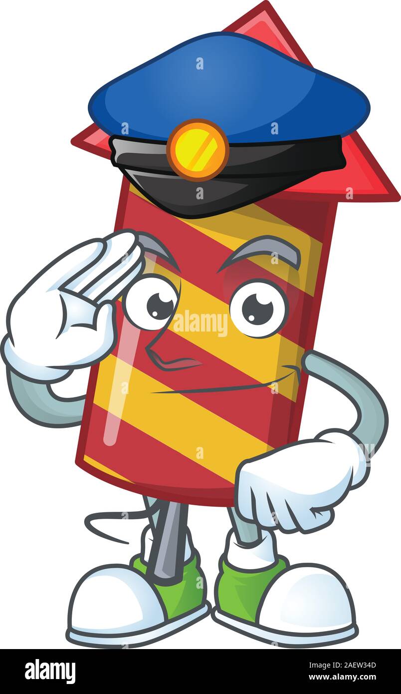 Police Rockets Drawings Red stripes fireworks rocket Cartoon character dressed as a Police ...