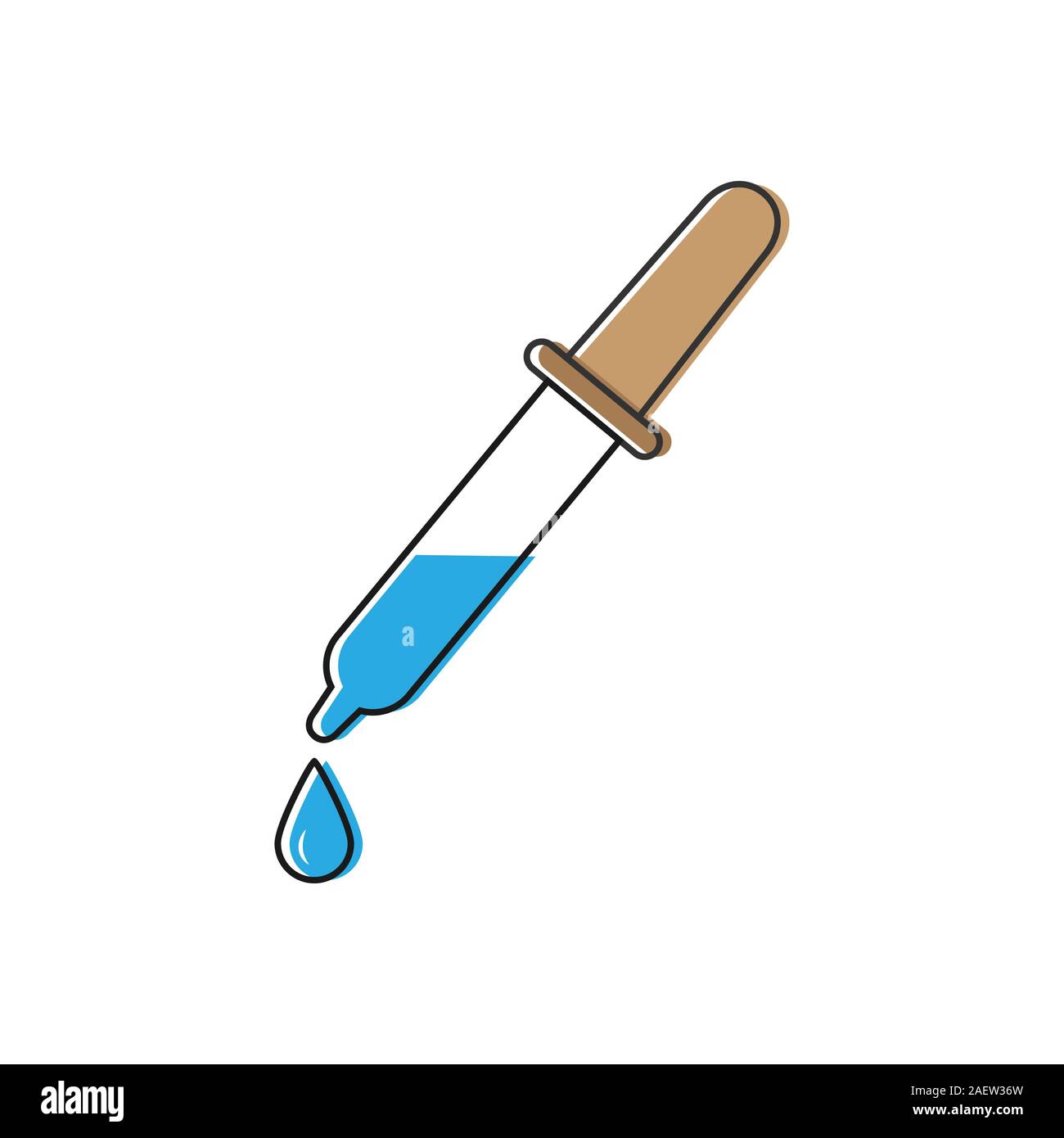 Medical pipette icon. Flat style isolated on white background. Stock Vector