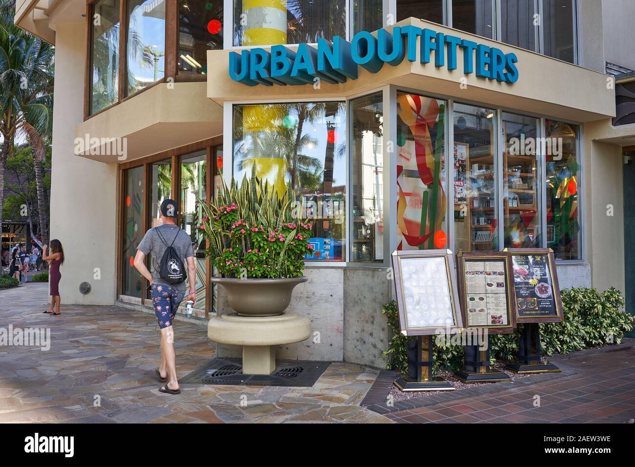 An Urban Outfitters lifestyle retail store in the Waikiki neighborhood in Honolulu, Hawaii, on Nov 25, 2019. Stock Photo