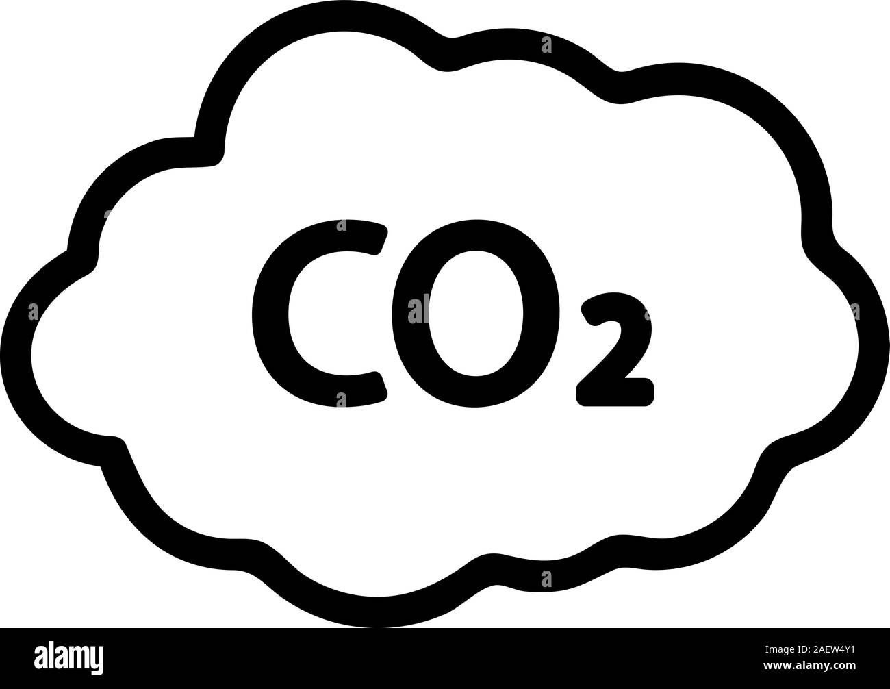 carbon dioxide icon vector. Isolated contour symbol illustration Stock