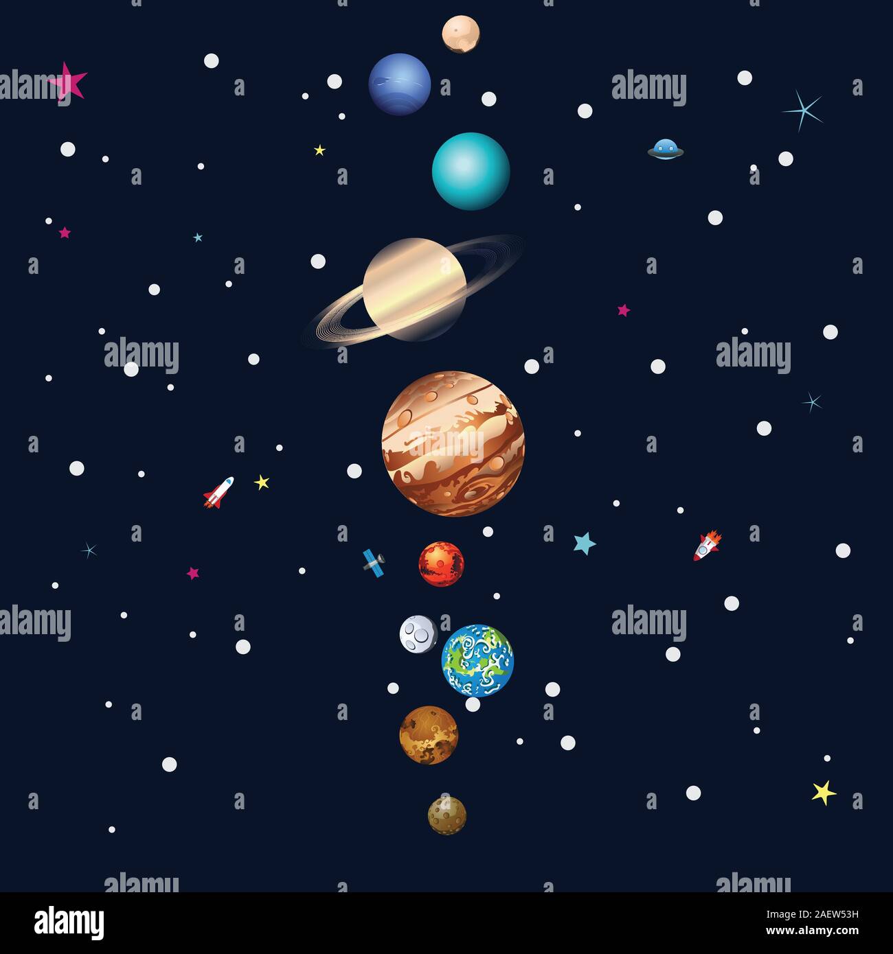 Cartoon parade of colorful planets outer space background Stock Vector  Image & Art - Alamy
