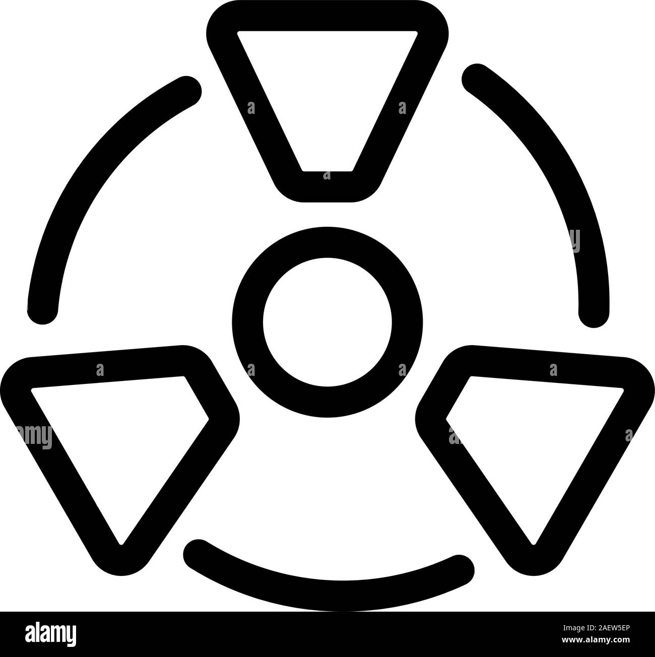 radiation hazard icon vector. Isolated contour symbol illustration
