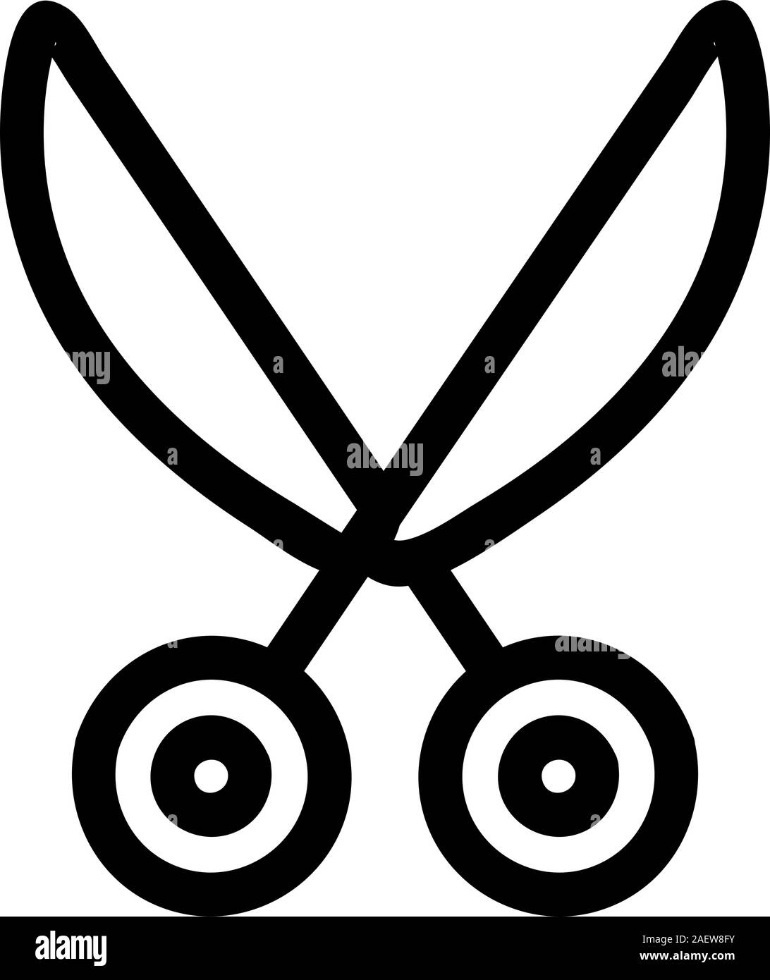 Scissors icon vector. Isolated contour symbol illustration Stock Vector ...
