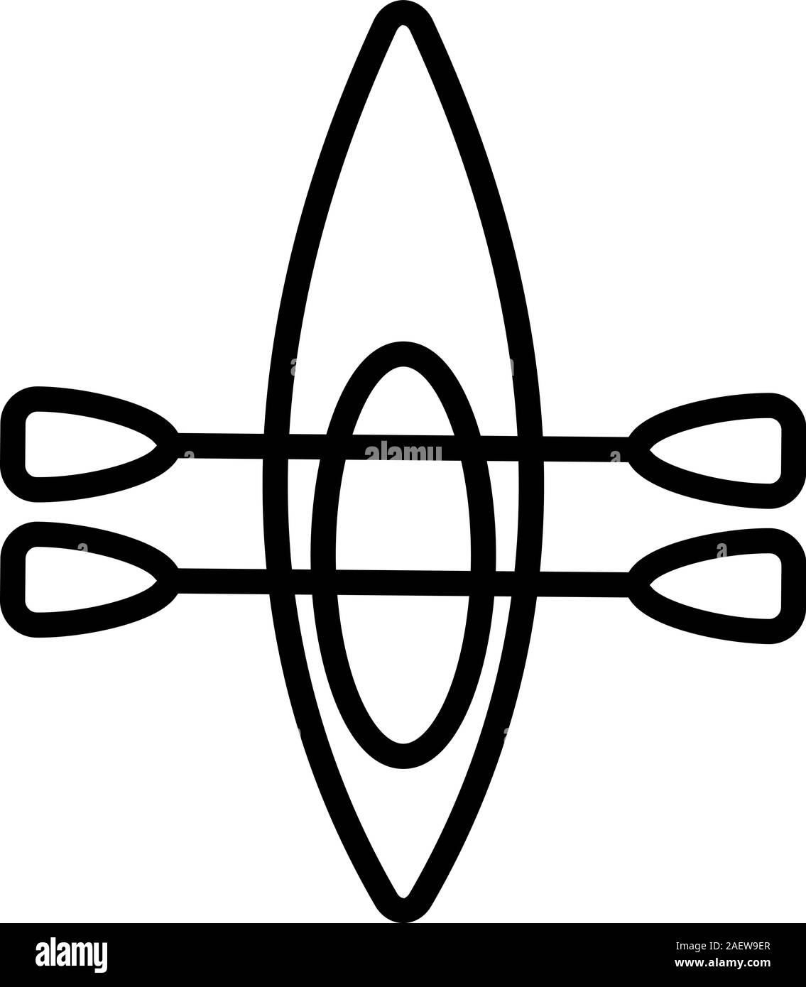 kayak single vector icon. Isolated contour symbol illustration Stock Vector