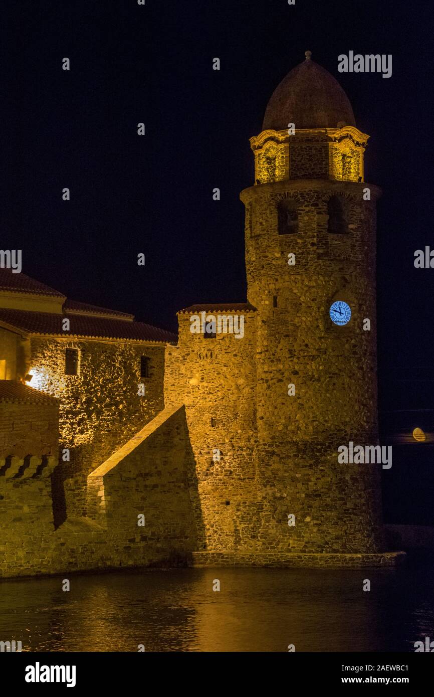 discovery of Collioure on a summer evening. Pyrenes, France Stock Photo